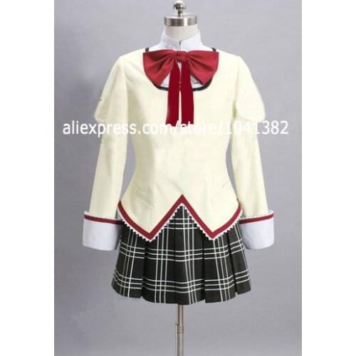 Free Shipping Puella Magi Madoka Magica Cosplay Costume Mitakihara Middle School Uniform
