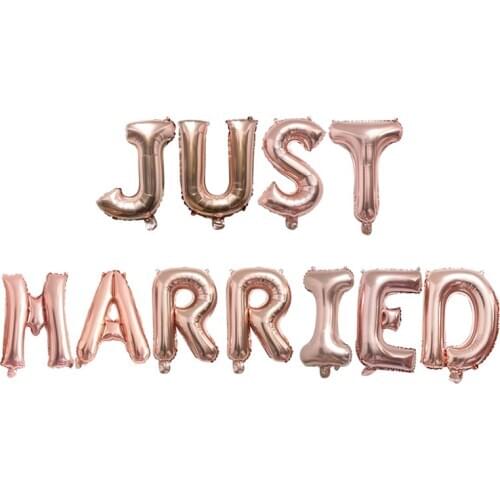 Chicinlife Just Married Theme Balloons Banner Bridal Shower Wedding Party Decoration Just Married Sign