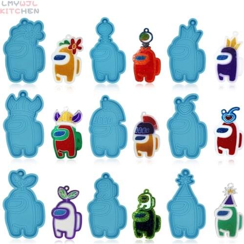 DIY Cartoon Character Epoxy Resin Keychain Mold, Homemade Mobile Phone/jewelry Pendant Mold, Chocolate Candy Silicone Mold