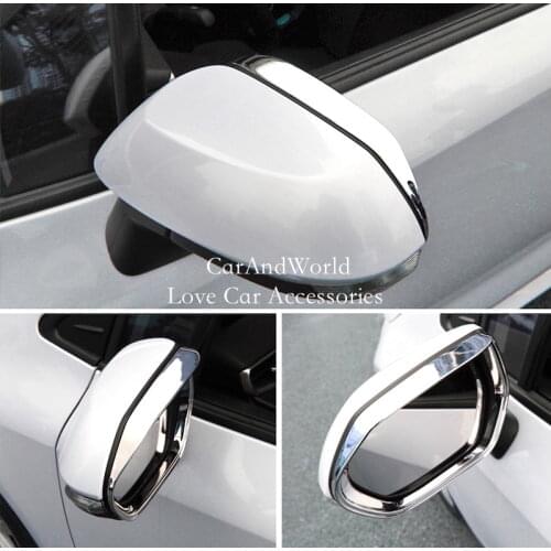 For Toyota Corolla 2019 2020 Rear View Mirror Rain Eyebrow Cover Rearview Guard Shade Cover Trims Carbon Fibre Car Accessories