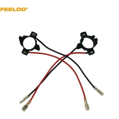 FEELDO 2x Car H7 LED Headlight Bulb Retainers Clip Holder For Volkswagen Caddy LED Bulb Base Socket Adapter #CA6732