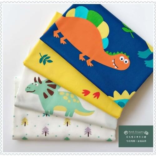 50*160cm dinosaur cartoon cotton printed fabric children bedding quilt cover pillowcase bed sheet handmade DIY fabric