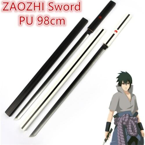98cm Katana Black White ZAOZHI Sword Weapon Prop Role Play Snake Sword Ninja Weapon PU Model Toy Prop Cosplay