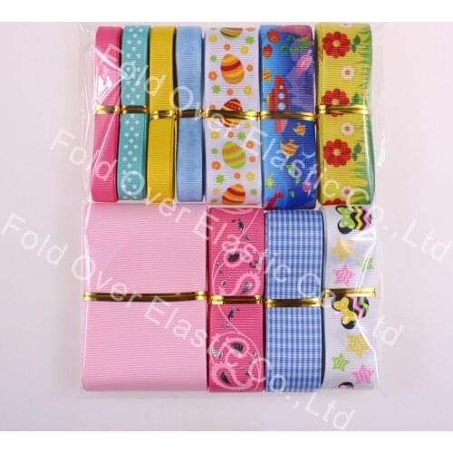 22yards/lot 2yards each color free shipping 7/8'' &3/8'' &2" printed grosgrain ribbon for hair clip and gift decoration diy