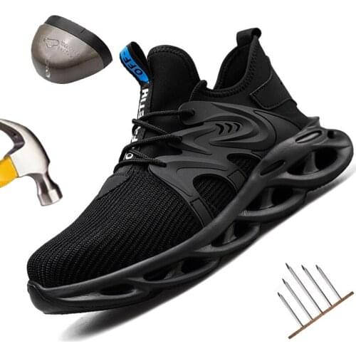 Male Indestructible Work Shoes Sneakers Men Boots Anti-puncture Safety Shoes Men Anti-smash Work Boots Steel Toe Shoes Footwear