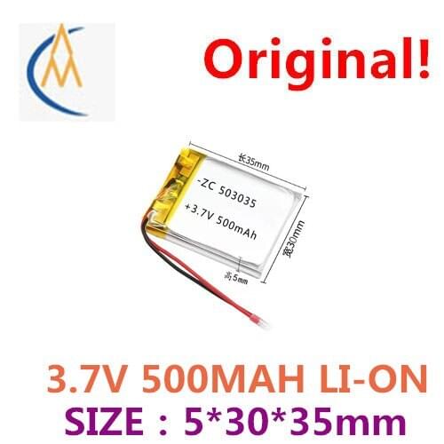 3.7 V lithium polymer battery 503035-500 mah bluetooth speakers toy car smart watches rechargeable batteries