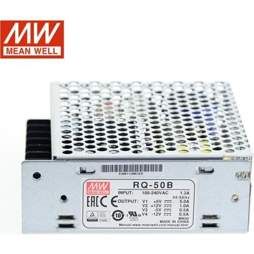 MEAN WELL RQ-50B 45.5W Quad Output Switching Power Supply 110V/220V AC to 5V 12V -5V -12V DC 5A 1A 0.5A 0.5A Power Transformer
