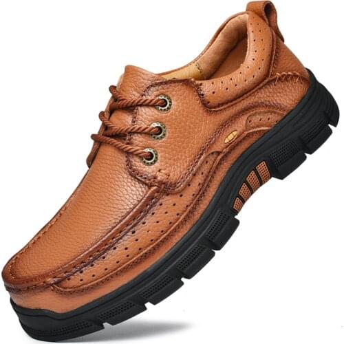 Men Casual Shoes Men Leather Shoes Casual High Quality Men Loafers Shoes Handmade Non-slip Shoes office Work Shoes for Man