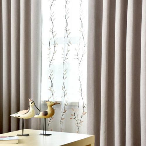 Solid Color Linen Shade Blackout Curtains for Living Room Window Tulle Curtain Kitchen Blinds Drapes Fabric Cortina Custom Made