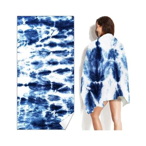 Tie-dye Printed Beach Towel For Adult Quick Drying Swimming Surf Bath Towel Outdoor Travel Yoga Mat Beach Chair Cover Blanket