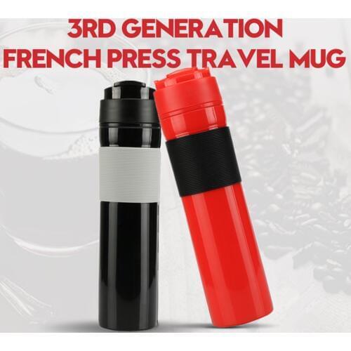 350ML Portable French Pressed Coffee Bottle Coffee Tea Maker Coffee Filter Bottle Hand Pressure Coffee Machine For Car Office