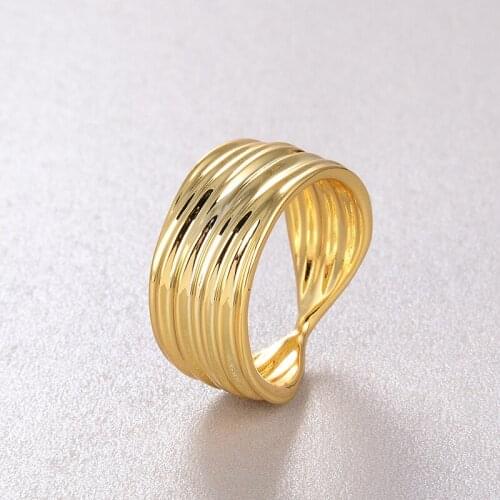 S925 silver wave ring fashion classic texture wave ring for men and women
