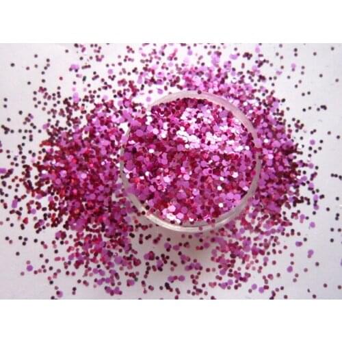 Mixed Pink & Neon Purple Hexagon Shapes Solvent Resistant Glitter for Gel Nail Art , Nail Polish ,Resin Craft G543