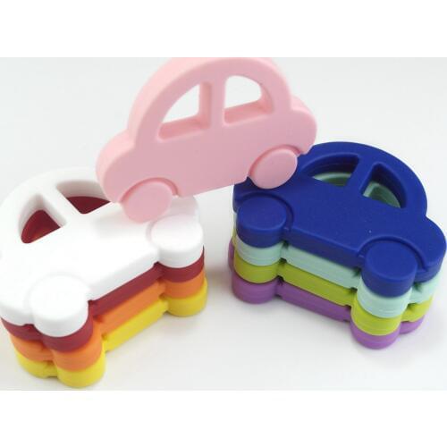 Sutoyuen 15PCS BPA Free DIY Silicone Car Teether Chewable Pendant Nursing Teething Necklace Baby Pacifier Dummy Toy Gfit Teether