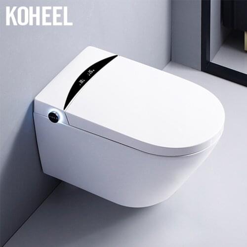 KOHEEL One-Piece Intelligent Toilet Wall Hung Intelligent WC Elongated Remote Controlled Smart Bidet Toilet