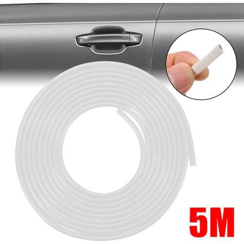 Universal 1pc 5M White Car Door Edge Rubber Scratch Protector Moulding Strip Protection Strips Sealing Anti-rub DIY Car-styling