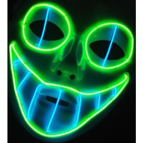 Horror EL Wire Party Mask Cold Blooded Animal Cobra Scary Face Mask For Halloween