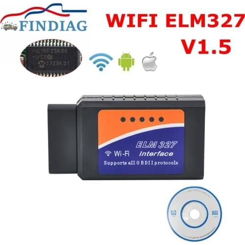 V1.5 WIFI Support Gasoline Diesel Car ELM327 For Android/IOS/PC WIFI ELM327 Identifier OBD Auto Checker Free Shipping