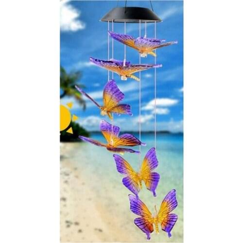 Solar Wind Chimes For Outside, Wind Chimes Outdoor Clearance, Butterfly Windchimes Outdoors, Color Changing Waterproof