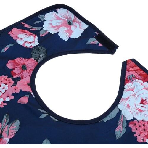 Adult Waterproof Bib Disability Aid Apron with Catch Pocket - Print