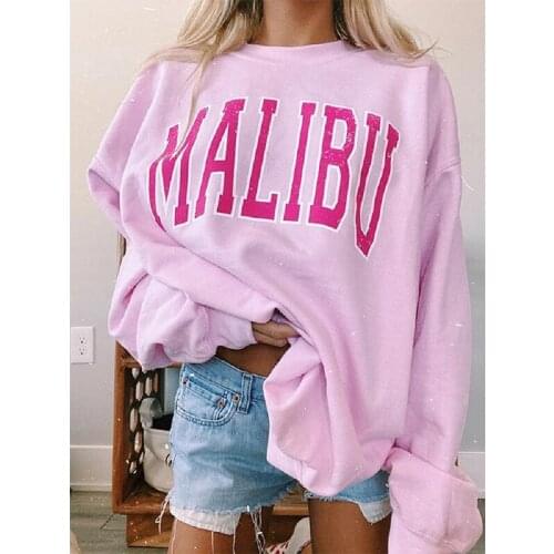 3 Colors Streetwear Letters Printed Crewneck Sweatshirt Women 2021Winter Clothes Plus Size Long Sleeve Tops Fashion Korean Japan