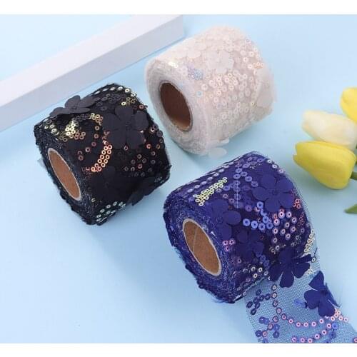 10yards 3" 75mm Candy Chunky Glitter Ribbon Colorful Sequin Wholesale Ribbon For Crafts DIY Hair Bows Accessories Materials