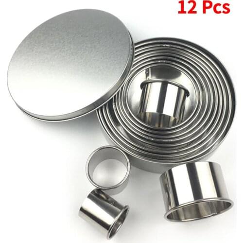 12pcs/set Fruit Cookie Cutter Mold Round Shape Box Design Mini Stainless Steel Mould Biscuit Fondant Cake DIY Decorating Tools