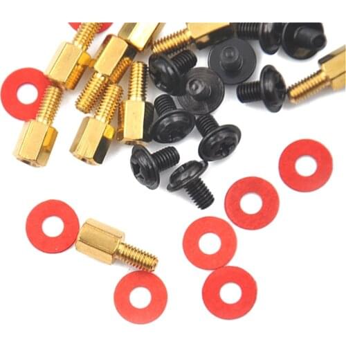 20Pcs PC Case Fans 6.5mm 6-32-M3 Motherboard Riser+20Pcs Screws + 20Pcs Washers Gasket Brass Standoff