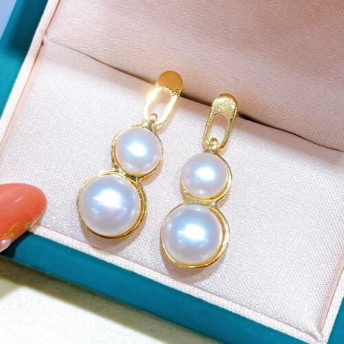 2021 Own Style New Double Pearls Earrings 5-9mm Freshwater Pearls Jewelry Women Gifts