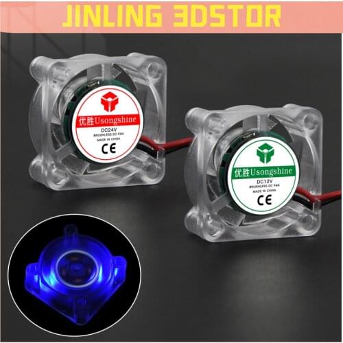 3010 4010 Cooling Fan with LED Fan 5V 12V L300mm Silent Luminous Hydraulic Bearing Fan Quiet Cooler heatsink 3D Printer Parts