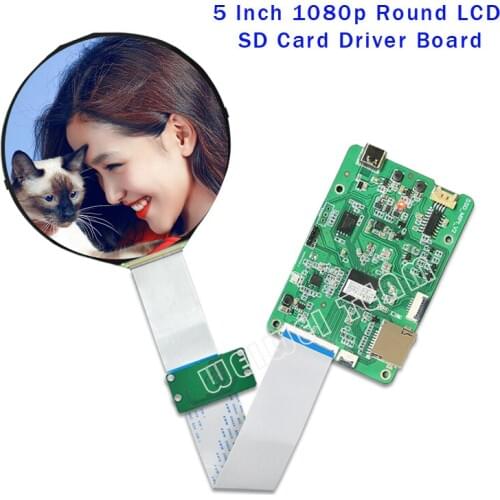 5 Inch Round Circle Screen 1080P IPS Display Circular LCD 1080*1080 MIPI Interface SD Card Auto Play AD Controller Board