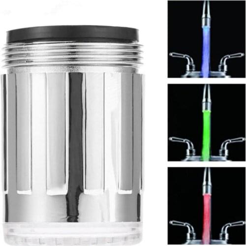 7 Colors LED Faucet Water Light Waterfall ABS Glow Shower Tap Head Kitchen Pressure Sensor Bathroom Faucets Taps Accessory