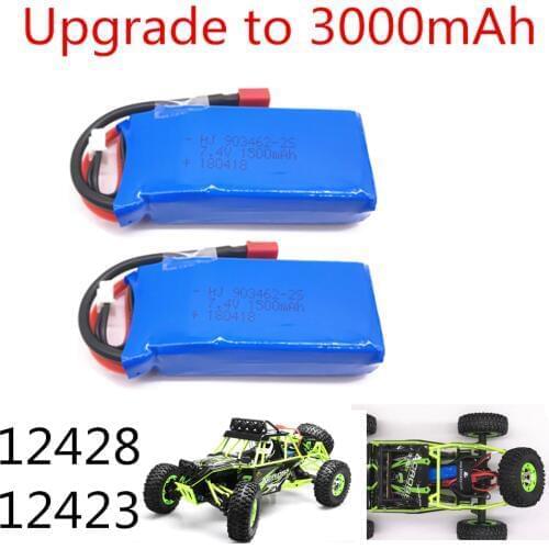 9125 Battery 2S 7.4V 1500mah 25C for Wltoys 144001 12428 12423 1:12 RC Car Spare parts