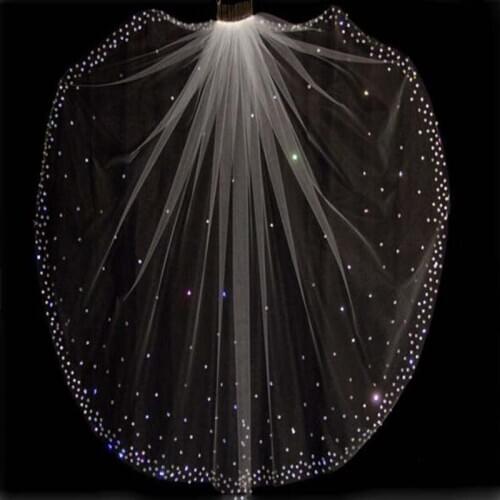 Glitter Hot Sale Sparkling High Quality 1 Layer Crystals Wedding Veils With Free Comb White/ Ivory Bridal Accessories Cheap Sale