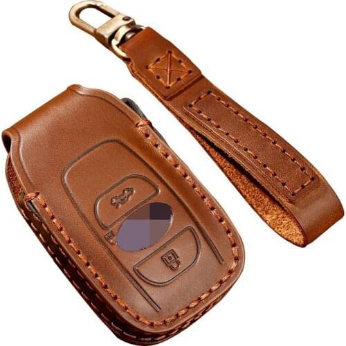 Genuine Leather Car Key Case Cover For Subaru Legacy XV Forester Outback Subaru BRZ Key Cover Keyless