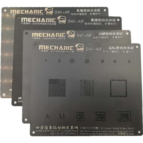 Mechanic 3D Groove Black Stencil for Phone A8 A9 A10 A11 A12 CPU NAND Baseband IC Chip BGA Reballing Tin Planting Template