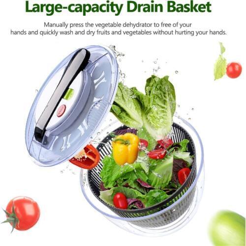 Vegetable Dehydrator Versatile Salad Spinner Large-capacity Fruit Wash Clean Basket Basin Drain Basket Storage Kitchen Tool
