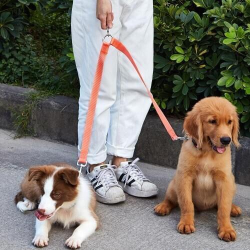 Double Dog Walker, Adjustable Heavy Duty Double Dog Leash for Pets Premium Quality Dog Leash No Tangle Two Dogs Training Leash