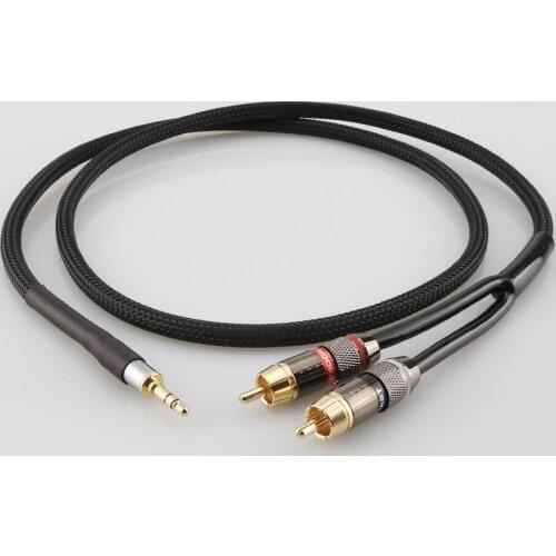 HIFI 3.5mm to 2 RCA Stereo Cable Budweiser RCA + Canare Audio-cable with Magnetic ring for Mp3 DAC AMP / DIY 0.5M - 5M