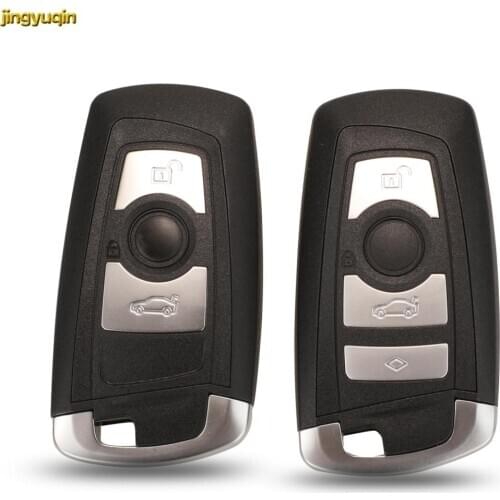 Jingyuqin Remote Car Key Fob Shell For BMW CAS4 F 3 5 7 Series E90 E92 E93 X5 HU100R Uncut Blade 3/4B Smart Keyless Entry