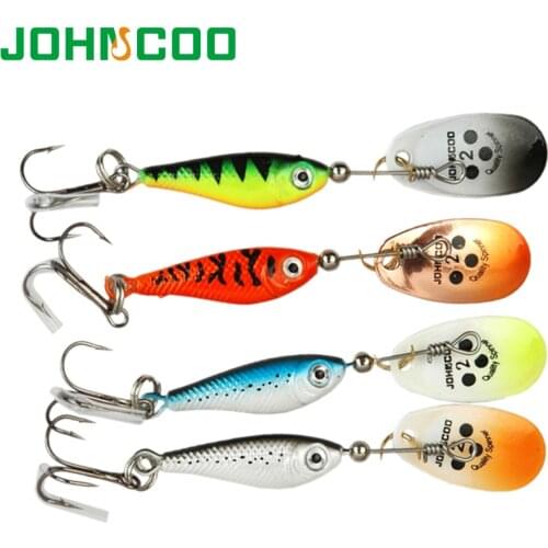 JOHNCOO 4pcs Spinner Bait Longcast Fishing Lure 11g 15g 20g Artificial Metal Spinner Spoon With Treble Hook