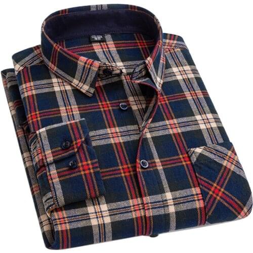 Aoliwen Brand Men Flannel Large 6xl Button Up Shirt 100% Cotton Plaid Shirt Spring Fall Vintage Classic Casual Long Sleeve Shirt