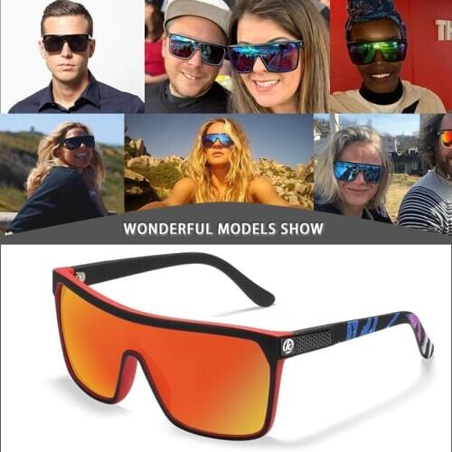 2020 Hot Selling Oversized Sports Sunglasses One Piece Polarized Driving Shades KDEAM Men Women Fashion Sun Glasses With Box