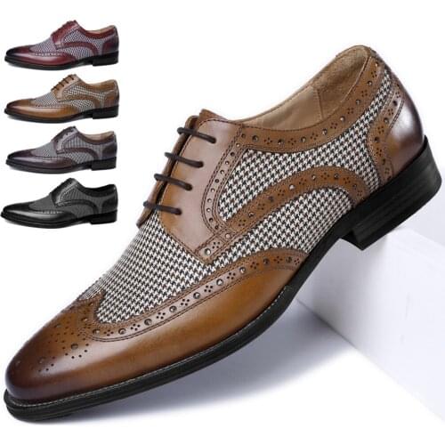 Leather Brogues Men Big Size Fashion Wedding Party Men Dress Shoes Italian Designer Male Drivng Formal Shoes Lace Up Men Oxfords