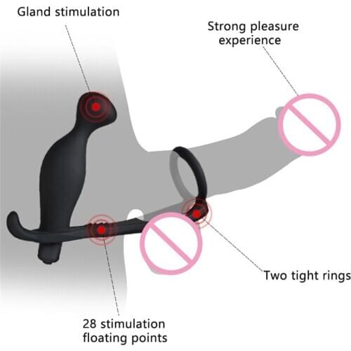 Men Butt Anal Plug Prostate Massager Male Masturbation Delay Ejaculation Sex Toys For Men Gays Silicone Single Double Cock Ring