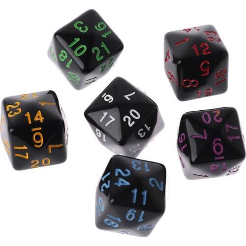 6 Pcs/Set Game Dice 6 Sided D6 24 Points Table Games For Dungeon D&D Dragon Games Party Funny Play Creative Dices