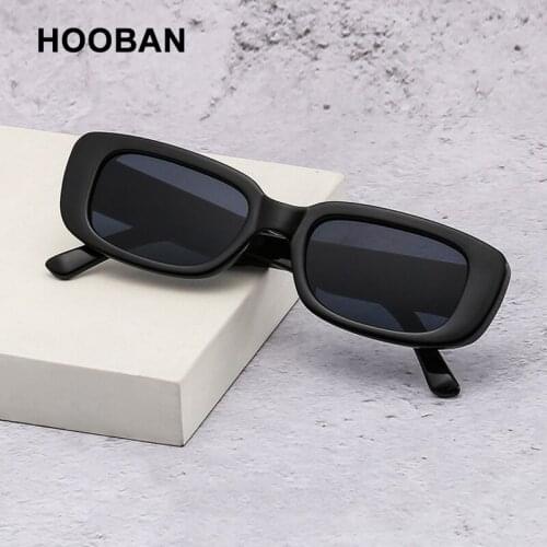 HOOBAN 2021 Small Rectangle Sunglasses Women Brand Designer Square Ladies Sun Glasses Fashion Female Driving Shades Eyeglasses