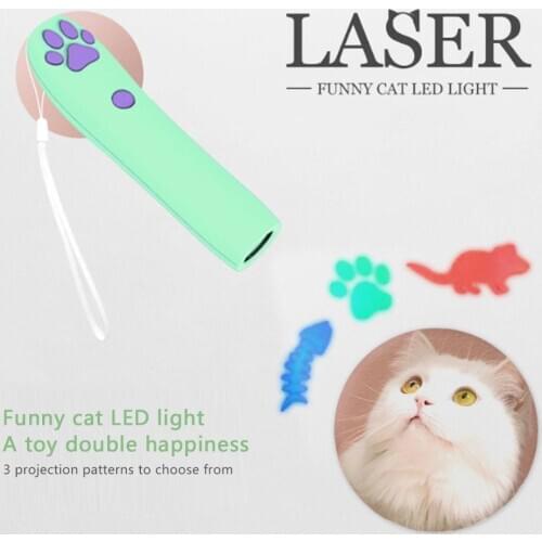 Solid Cat Paw Shape Cute LED Stick Pet Cat Laser Toy Projection Interactive Pen Kitten Toy Cat Paw Projection Stick Pet Tools
