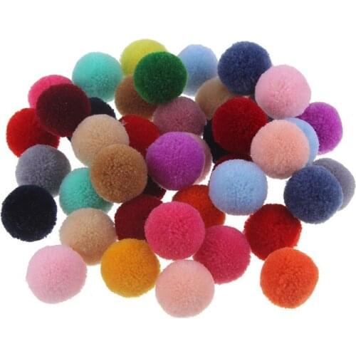 120Pcs Color High-elastic Pompoms Childrens Handmade Toys And Clothing Decoration Materials 8MM/10MM Pompoms