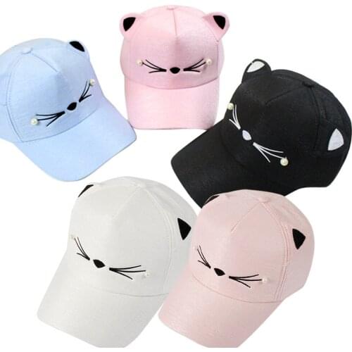 Casual Baseball Cap Sun Protection Tide Wild Solid Cute Student Cat Ears Visor Caps Breathable Caps Cappellino Da Baseball #P2